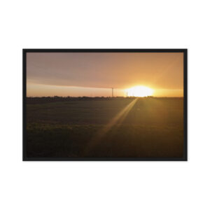 Sunrise Over Essex Countryside: Premium Pine Tree Framed Canvas Art