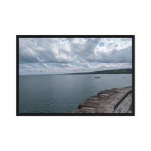 New Quay Harbour, West Wales: Premium Pine Tree Framed Canvas Art